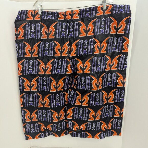 African Print Mens Two Piece Shorts and Shirt Set Made in Africa Size XXL - Picture 5 of 15